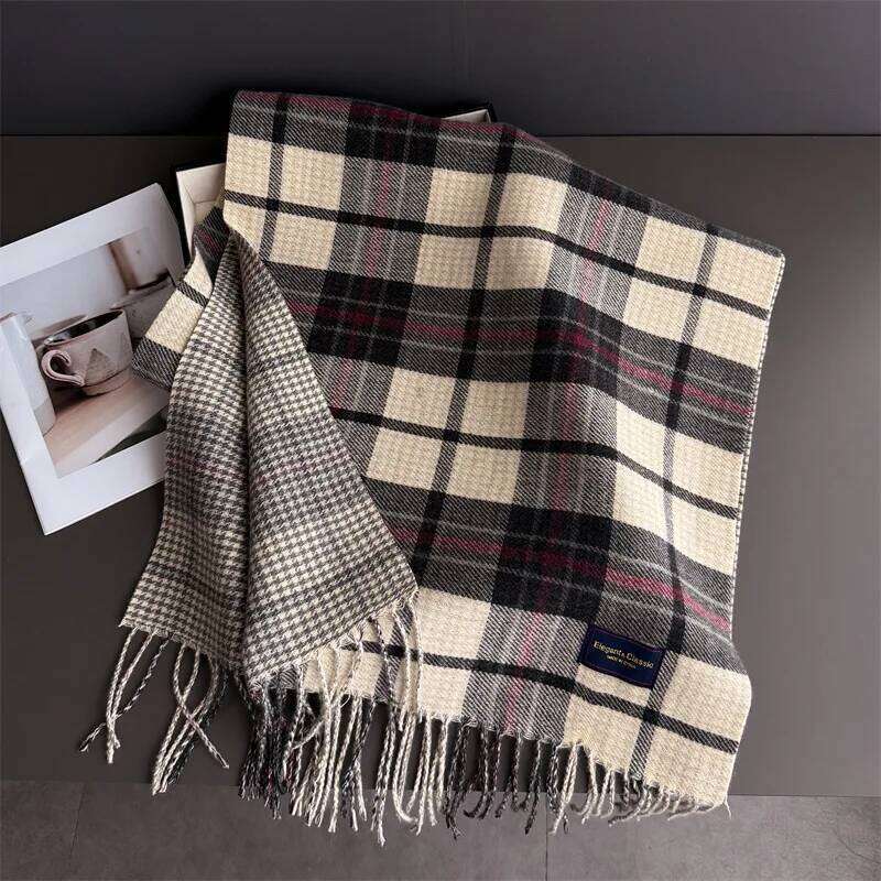 Winter Thickened Scarf For Women Men Neck Keep Warm Tassel Pashmina Shawl Faux Cashmere Warps Autumn Elegant Blanket XJ260304