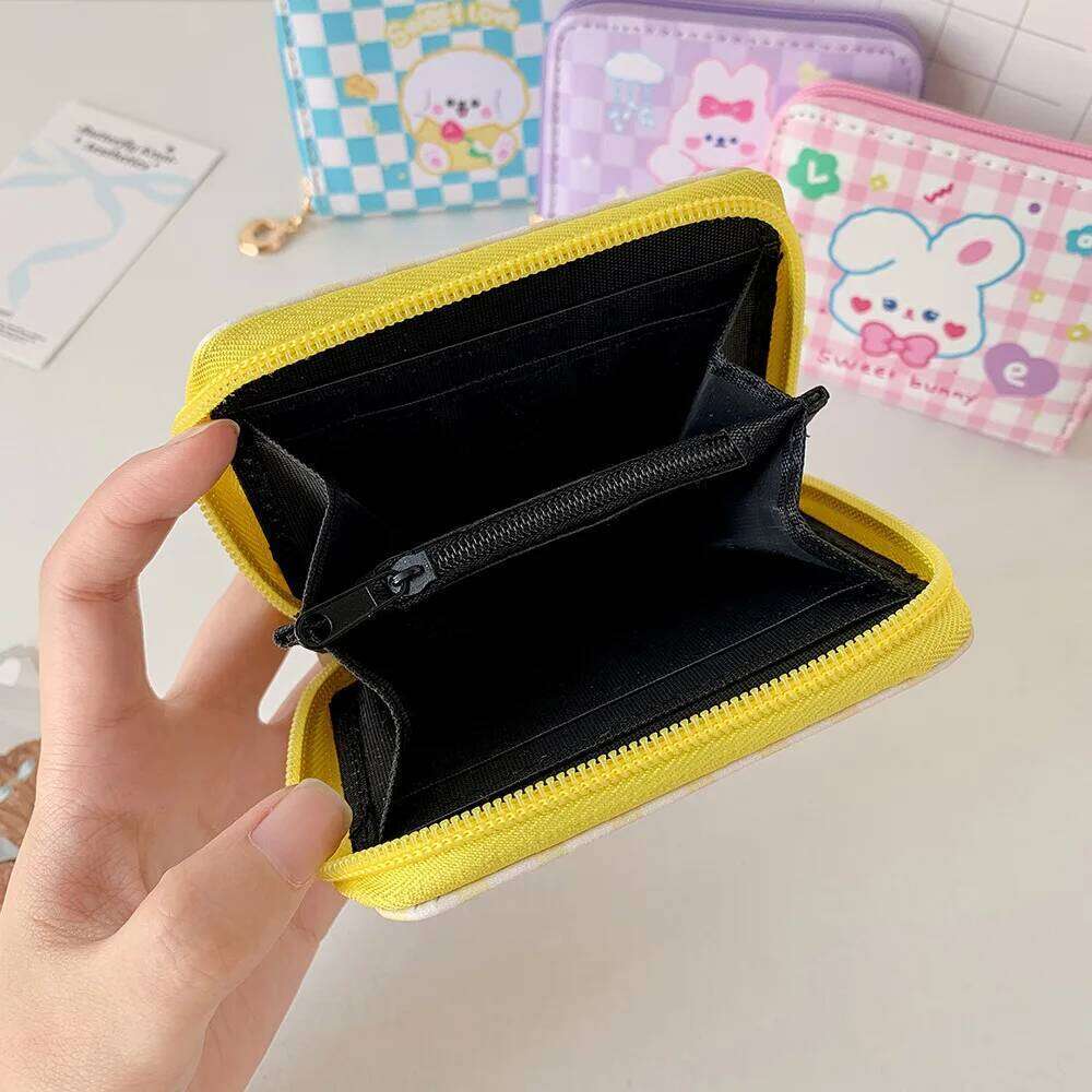 Rabbit Coin Purse Comfortable Cute Bear Cartoon Wallet Korean Version Pu Leather Card Holder For Daughter Gift Travel C260304