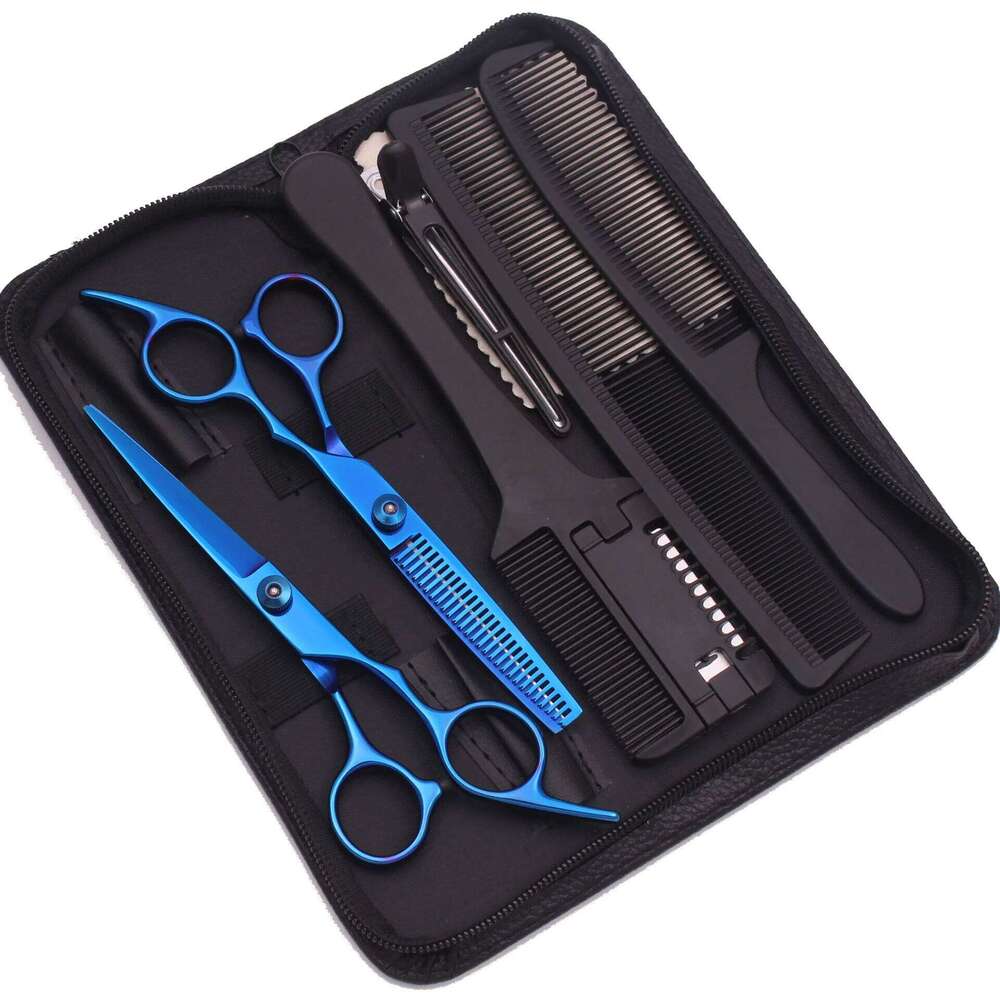 7-Piece Professional Hair Cutting Kit with Scissors Accessories - Stainless Steel Thinning Shears for Stylists & Home Use H260303