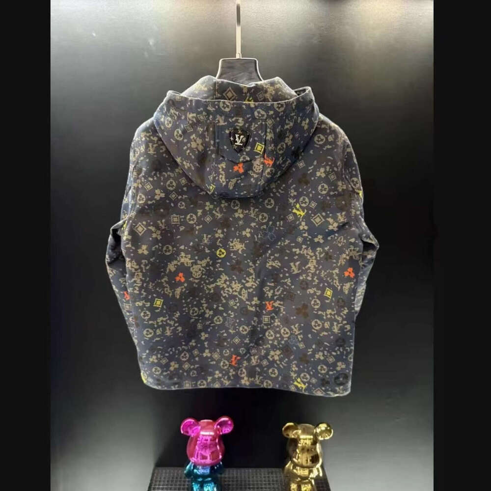 Unisex Autumn New Style Simple, Fashionable, Casual Printed Hooded Jacket With Subtle Patterns And A High-End Feel
