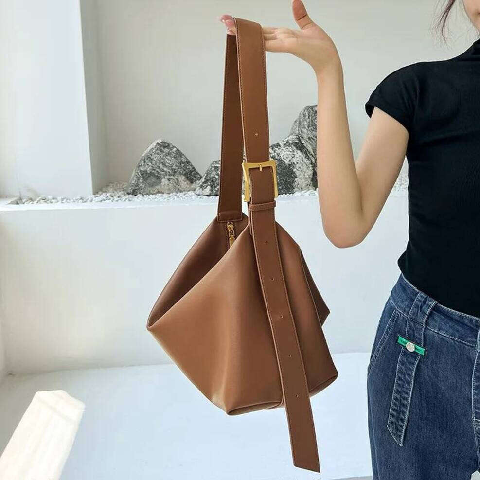 OLOEY Brand Shoulder Soft Leather Luxury Tote Bag Large Capacity Top Layer Cowhide Women Diagonal Cross Handbag