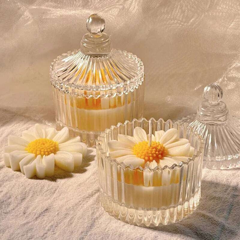 Sunflower Daisy Scented Cup Candle Handmade Aromatherapy Yellow Soy Wax Home Decor Birthday Graduation Festival Gift Friend W260304