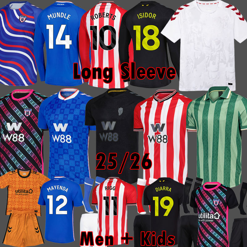 Sunderland Soccer Jerseys SAFC Kit Black Cats football shirts 25 26 DIARRA MUNDLE ROBERTS ADINGRA RIGG MARC GUIU kids uniform Shirt PRITCHARD safc football top