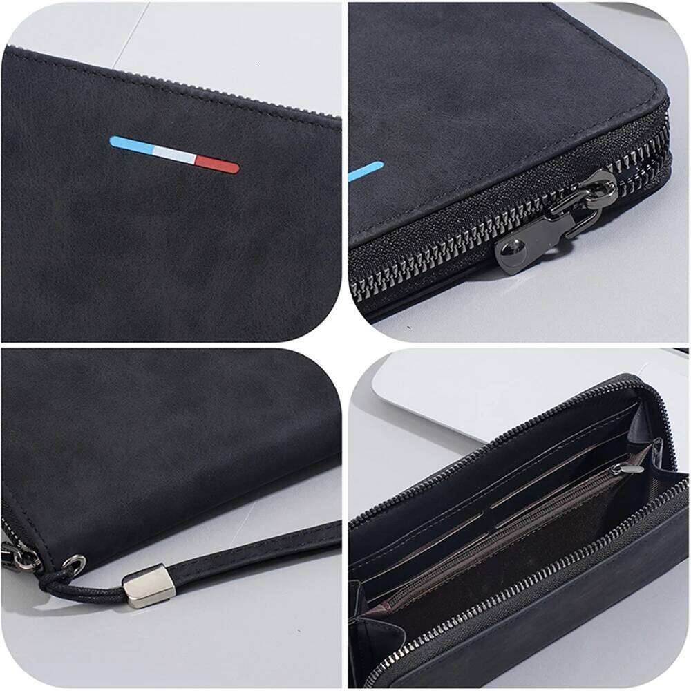 New Men's Long Wallet Zipper Design Multi-Card Slots Large Capacity for Phone & Coins High Quality Male Clutch Style C260304