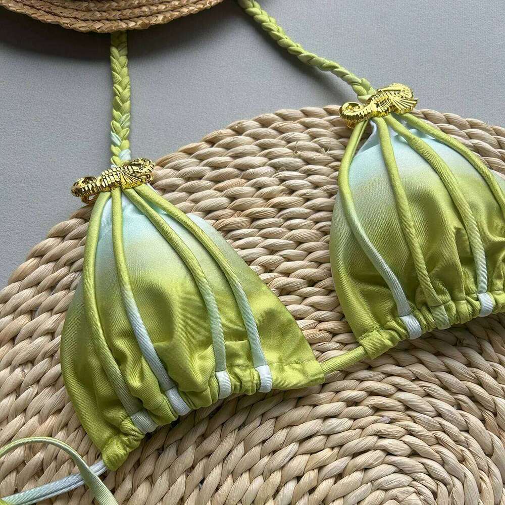 2025 New Bikini Sexy Tie Dye Split swimwear for woman Swimwear Women Y260303