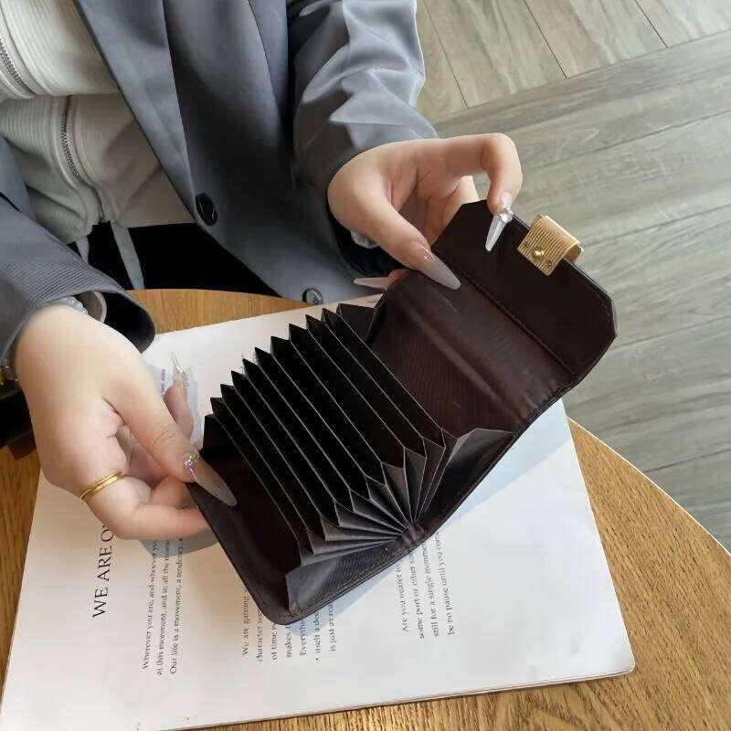 1pcs/set Women's Canvas Holder Short Foldable Mini Purse Organizer Lightweight Everyday Use Card Wallet C260304