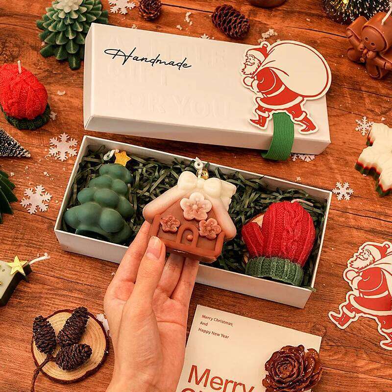 Souvenir Practical Small Gift Handmade Fragrance Shaped Christmas Aromatherapy Candle Set W260304