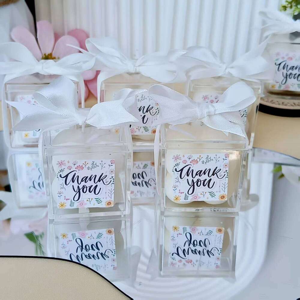 8 Sets Unique Bubble Scented Candles, Small Cube Candles for Baby Shower Favors, Gender Reveal Party Decorations, Wedding W260304