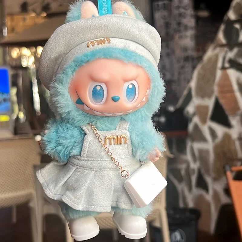 Labubu 17cm Pinafore Dress Set - Celebrity Style Beret Outfit, Doll Clothing GiftT260304