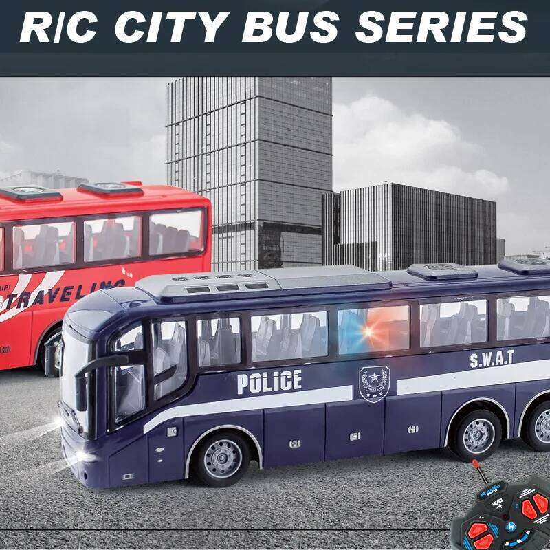 Highly Simulated Large Remote Control with LED Lights 1:30 Tourist School Bus Model Children's Car Toy Christmas Gift Z260303