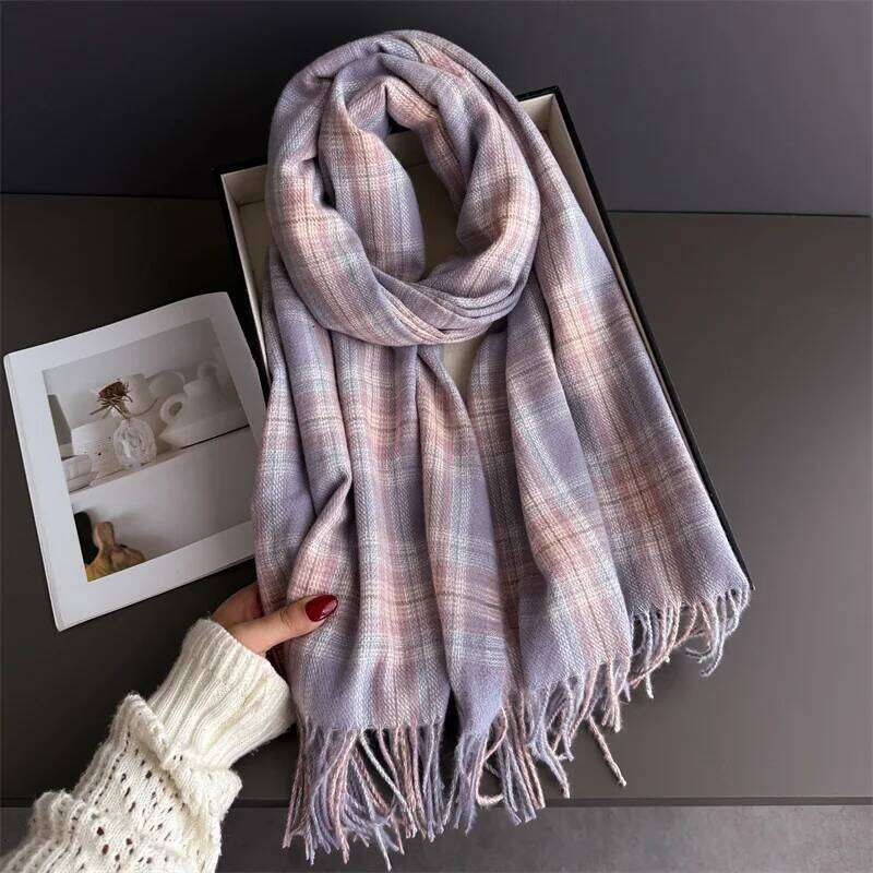 Neck Warmer Scarf For Women Men Autumn Luxury Thickened Tassel Pashmina Shawl Faux Cashmere Warps Winter Ladies Blanket XJ260304
