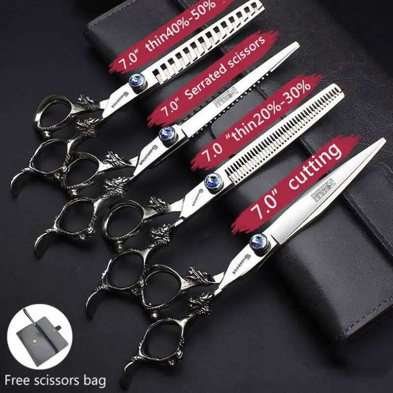 5.5/6/7/7.5/8/9 inch Cutting shears Hairdressing Hair Thinning Shears razor Salon Barber Scissors set H260303