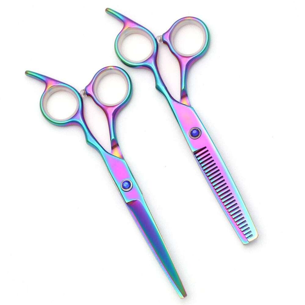 Hairdressing JP Stainless Black Hair Cutting Barber Shop Thinning Scissors Set Comb Razor Dropshipping C1001 H260303