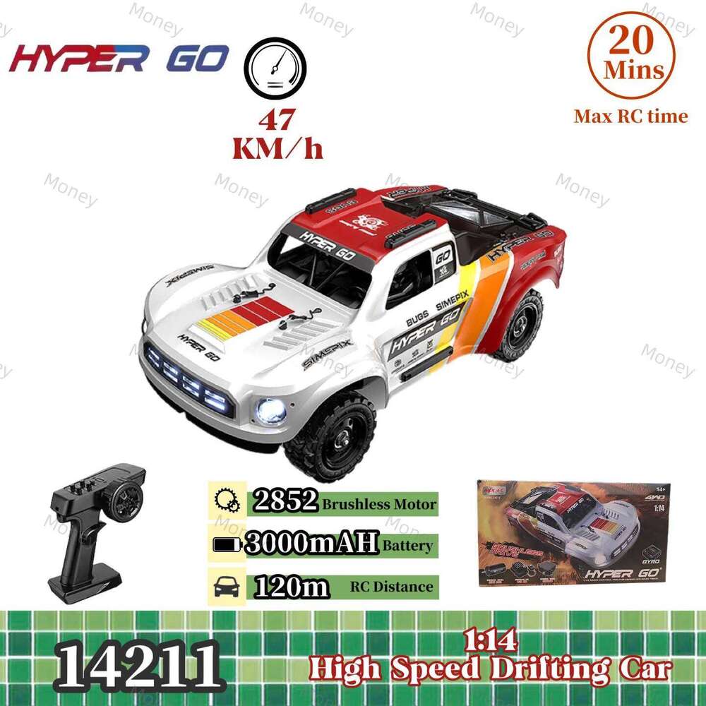 HYPER GO 14211 Rc 1/14 Short Course Truck 2852 Brushless Motor 47 KM/H Large Foot 4WD RC Remote Control Car Toy MJX Z260303