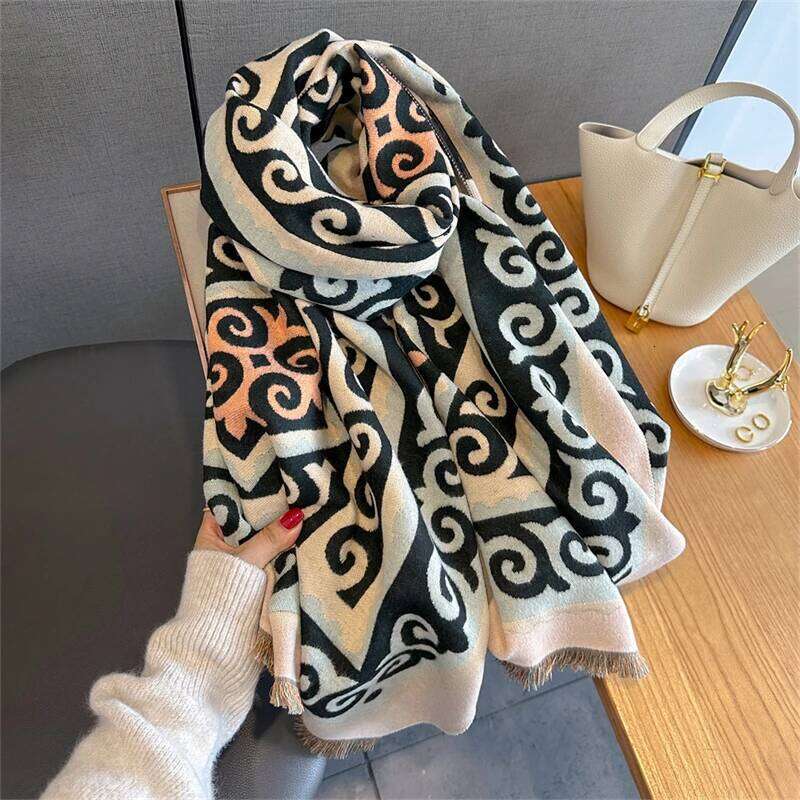 Luxury Winter Imitation Cashmere Scarf Women 2025 Design Warm Pashmina Blanket Poncho Scarves Female Shawl Thick Foulard Bufanda XJ260304