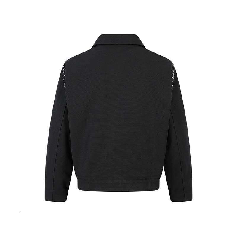 2026 Spring New American Style Cross Embroidered PU Leather Jacket For Men, Trendy Loose Casual Top