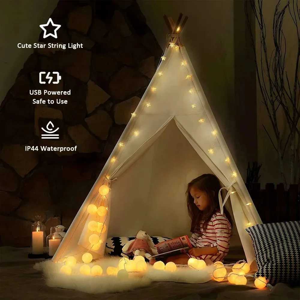 Star String Lights 3m/6m LED Fairy Twinkle Light USB Powered Warm White for Birthday Party Wedding Christmas Home Decor H260304