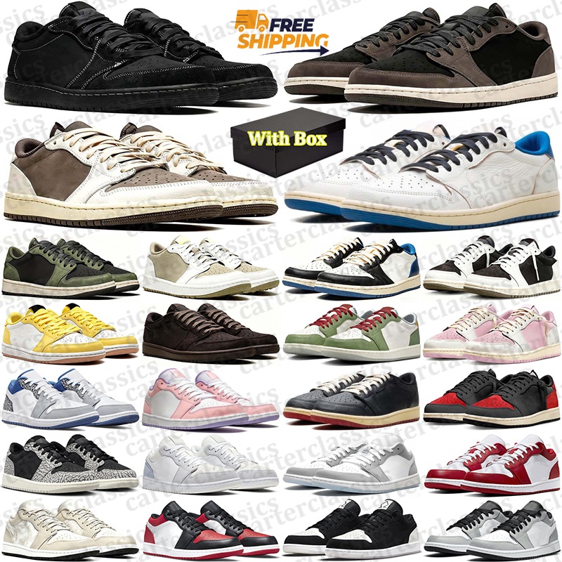 Free Shipping With Box Designer Basketball travisscot 1 1s low lows Shoes sneakers for travi travis mens womens Phantom Fragment scottes Olive trainers