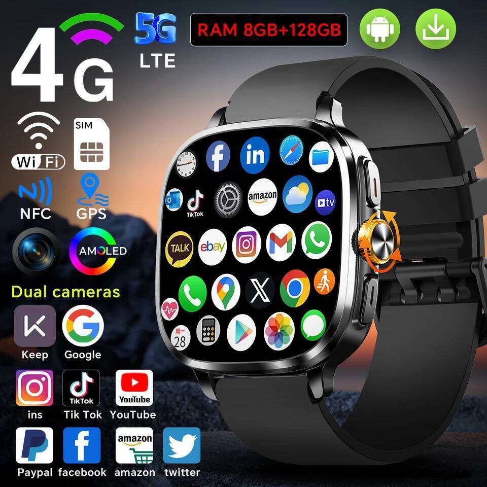 New Android 13.0 Cellular Version Smart Watch 5G LTE Smartwatch With 2.4inch Amoled Screen Sim Card Slot Google Play Store GPS 26H0304