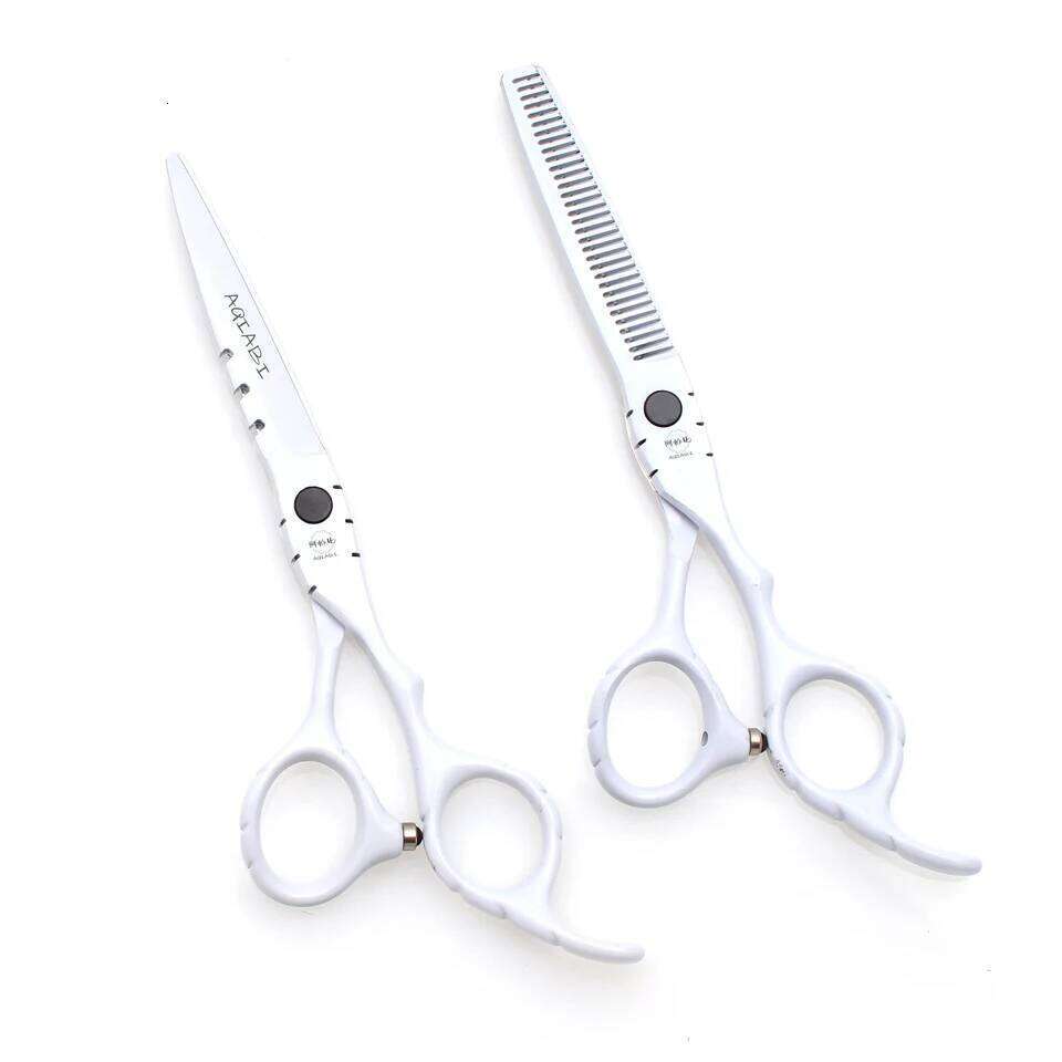 Professional Hairdressing 5.5" 6" AQIABI Japan Stainless Thinning Barber Shop Hair Cutting Scissors Red A1010 H260303