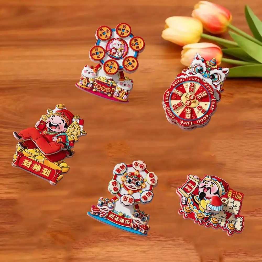 This 3D rotating God of Wealth fridge magnet brings festive luck and charm to your home decor during the Spring Festival.T260304