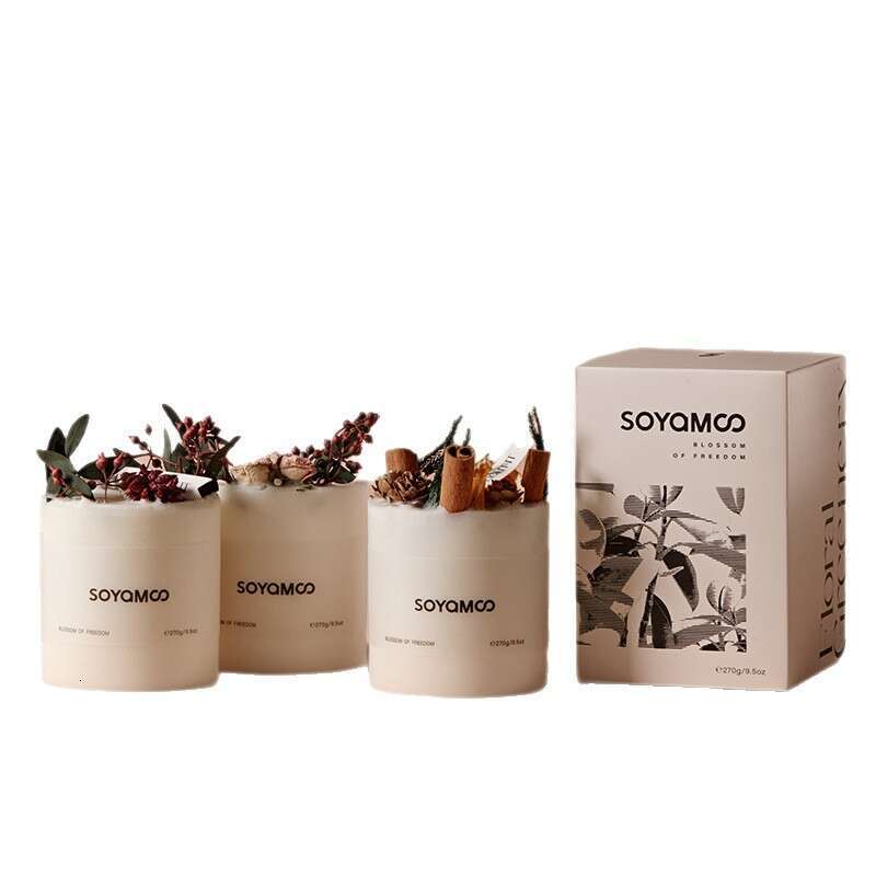 Home Atmosphere Eternal Flower Ornament Custom Cold Fragrance Soy Coconut Wax Romantic Scented Candle W260304