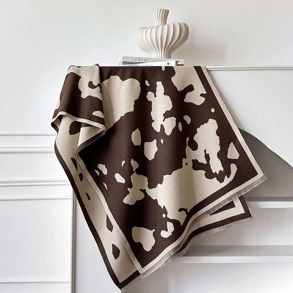 Women's Luxury Faux Cashmere Scarf Warm Pashmina Blanket Poncho Fashion Print Thick Shawl for Autumn Winter XJ260304