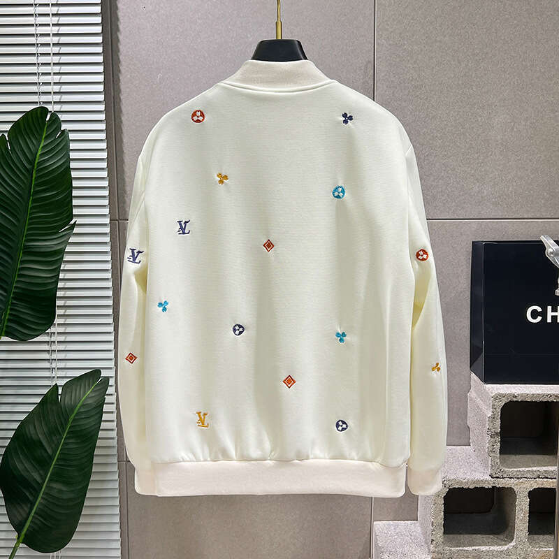 Heavy Embroidery Spring New Turquoise Button Trendy Loose Versatile Baseball Jacket For Men