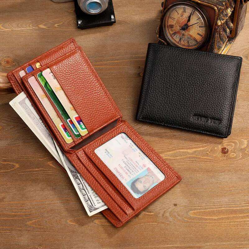 Fashion men wallets genuine leather short design male bifold wallet ID credit card holder purse C260304