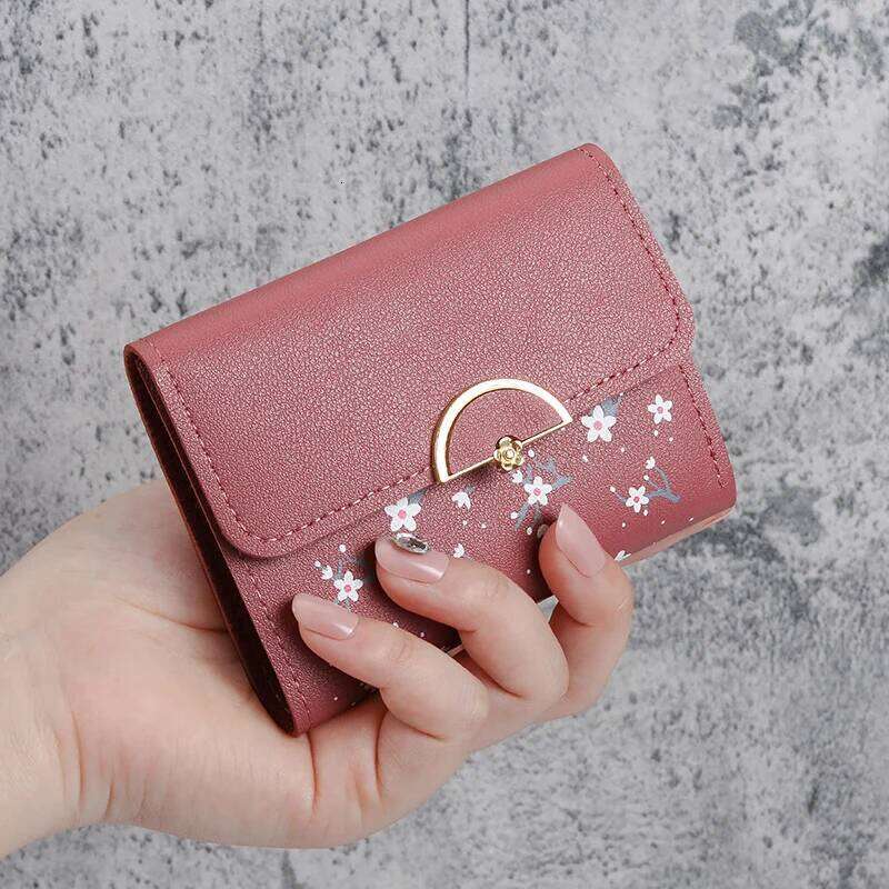 2024 new small female short Korean version of the tide folding personality students cute mini fashion coin purse wallet C260304