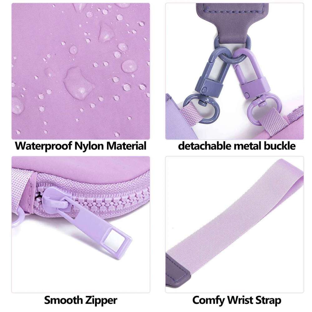 Customizable Name Double Pouch Wristlet Keychain Wallet Small Zipper Coin Purse Portable Detachable Key Card Holder Change C260304