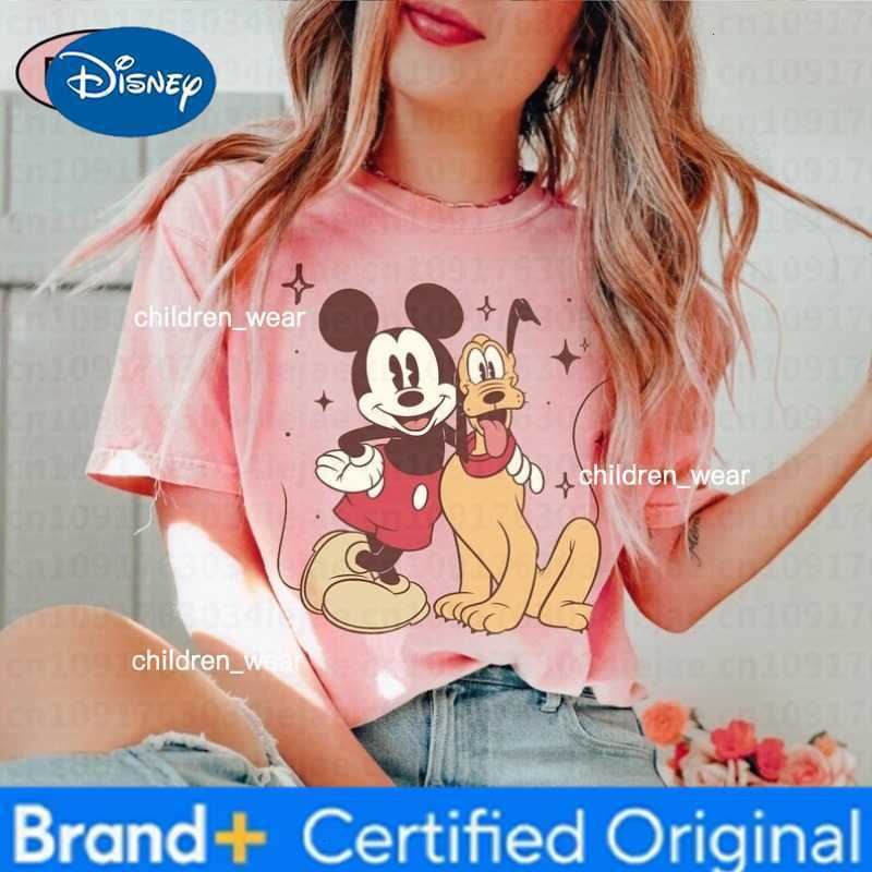 Disney 2026 Womens Mickey Friends TShirt Classic Short Sleeve Unisex Streetwear Oversized Loose Casual Stylish H260304
