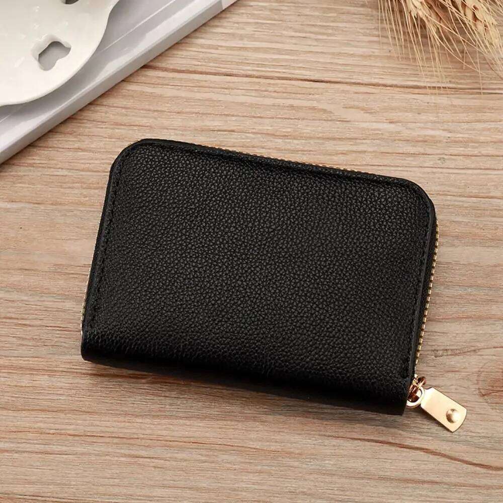 Fashion PU Leather Mini Wallet Zipper Solid Color Coin Purse Multi-card Slot Card Holder Women Girls C260304