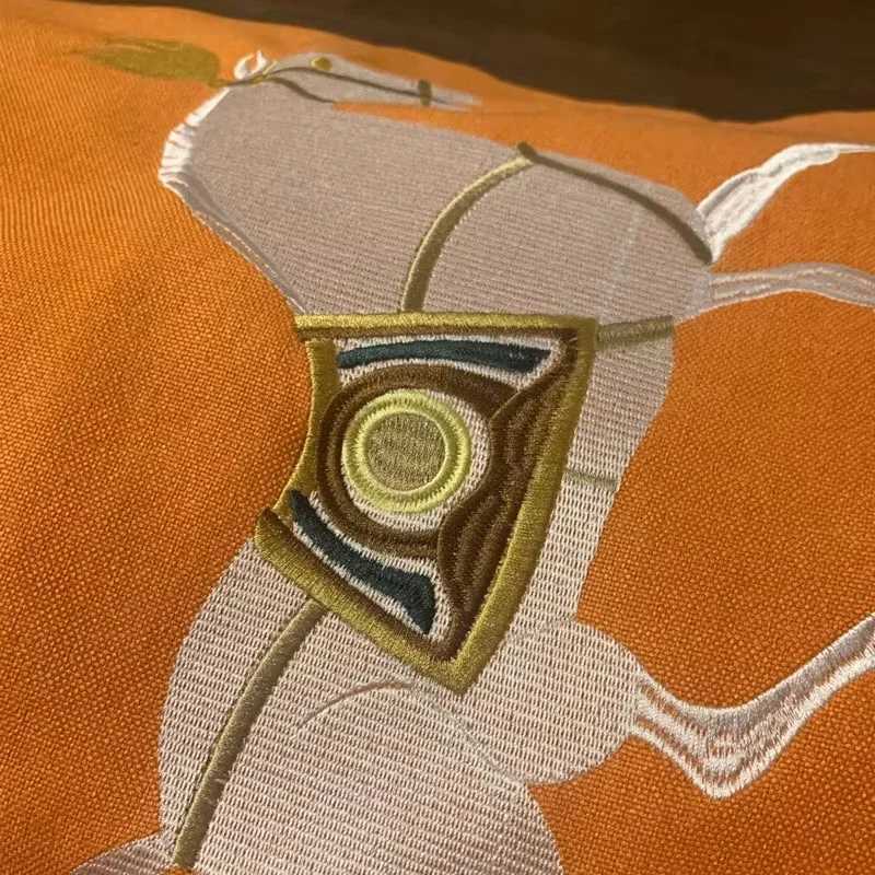 Horse Embroidery Pillow Cover, Luxury Decor for Couch Sofa, No Insert IncludedT260304