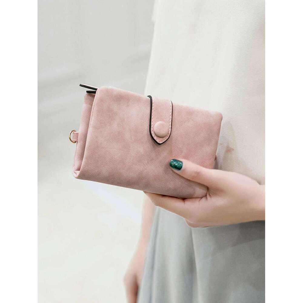 Women's short frosted Korean version student small fresh cute Tri-fold multi cardslot zero multifunctional wallet C260304