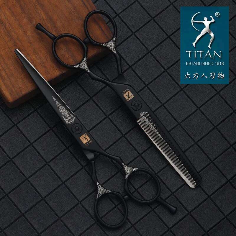 TITAN hair cut thinning cutting hairdressing barber scissors JAPAN STEEL 5.5inch 6.0inch H260303