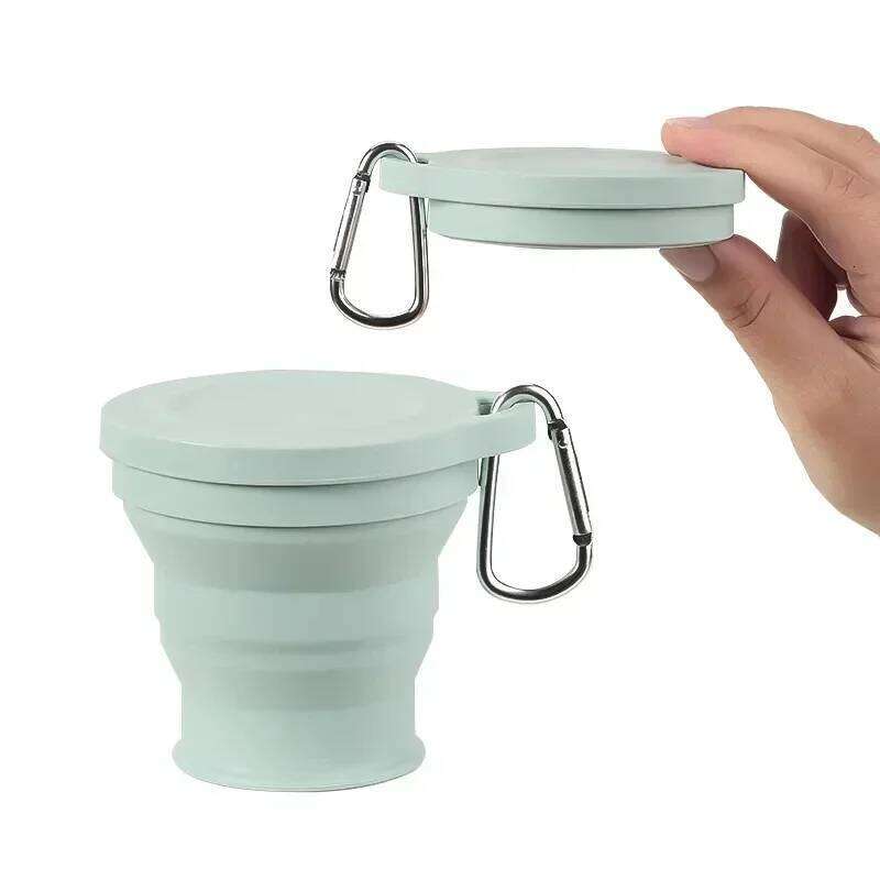 ml Silicone Folding Creative Water With Hanging Hole Portable Washing Cup For Outdoor Camping Hiking Travelling S260303