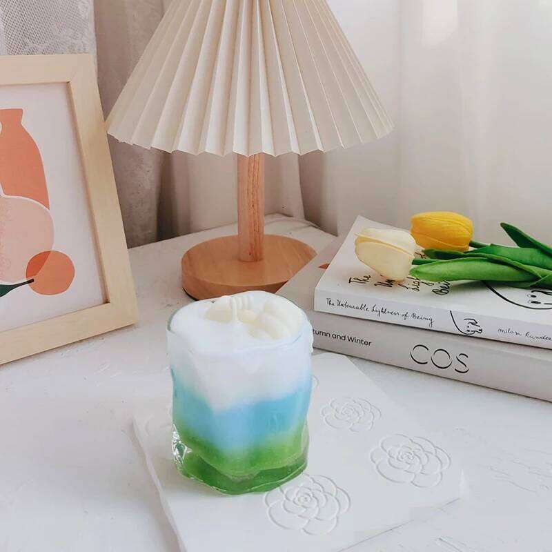 Handmade soy summer drink scented candles gift ornaments jelly wax twist cups W260304