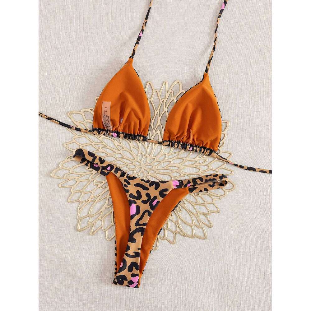 Leopard Print Brazilian Bikini Set Sexy Thong Swimsuit Two Pieces Swimwear Bathing Suit Women Beach Wear Biquini Y260303