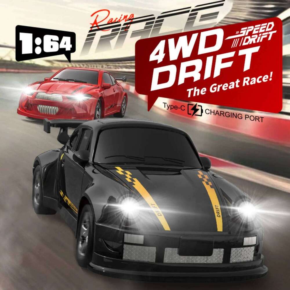 KF20 1:64 RC Drift 2.4G High-Speed Racing Four-Wheel Mini Desktop Remote Control Car Electric Toy Kids Z260303