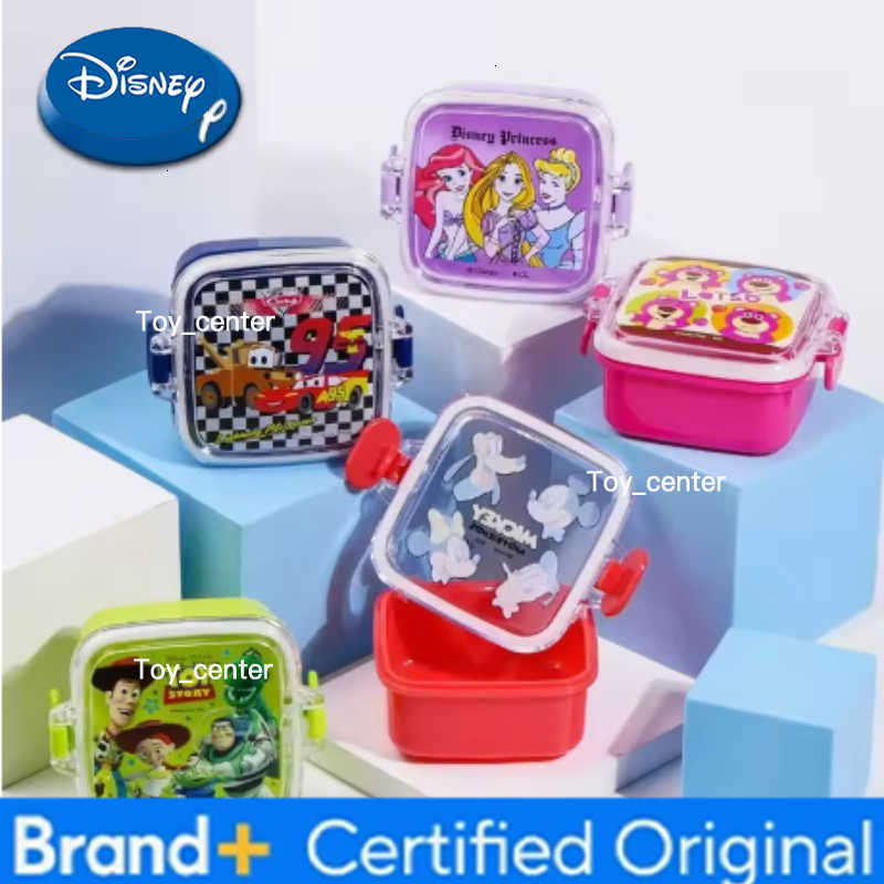 Disney Princess Mini Bento Box Cartoon Mickey Minnie Outdoor Picnic Fruit Snack Box Single Layer Storage Student Portable Gift H260304