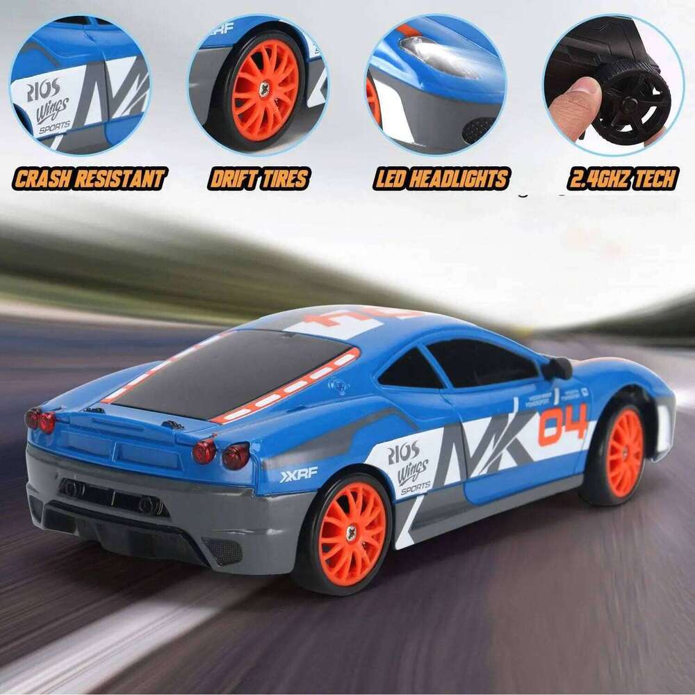 1:24 Drifting 2.4G 4WD Remote Control Racing RC High Speed Competition Race Car Boy Toy Gift Replaceable Tire Z260303