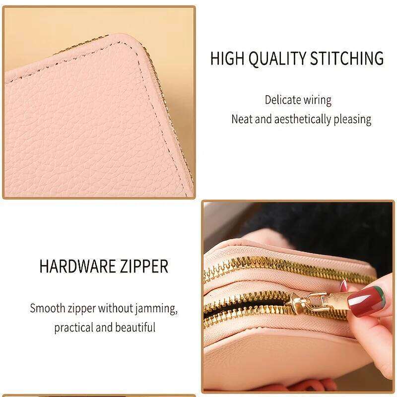 2025 New Man and Women Short Style Lychee Pattern Fashion Large Capacity Multi Card Slot Coin Purse With Zipper For C260304