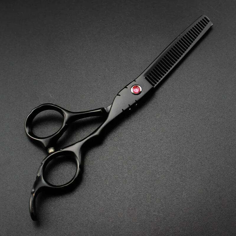 professional Japan 440c 5.5 6 '' red gem black hair haircut scissor thinning barber cutting shears hairdresser scissors H260303