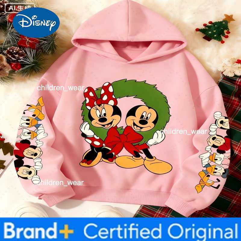 Disney Winter Christmas Mickey Pattern Long Sleeved Hoodies Families Festive Atmosphere Gift Men Women Family Parent-Child Sweatwear H260304