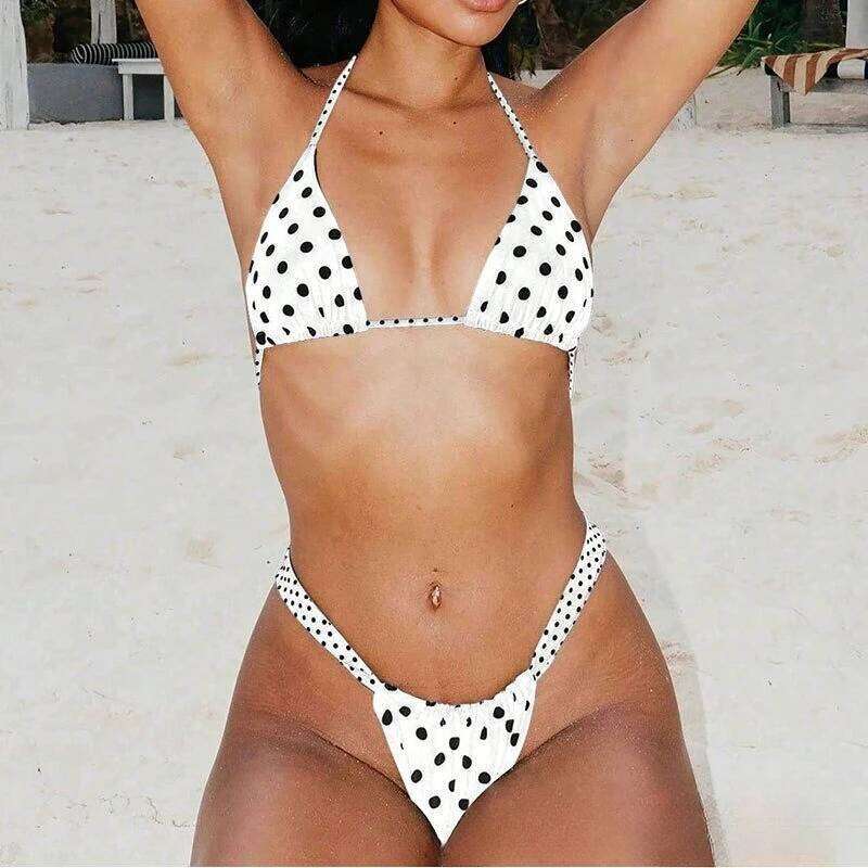 2026 New Wave Point Bikini Set Beachwear Print Swimwear Biquine Brasileiro Bathing Suit Women Sexy Swimsuit Y260303