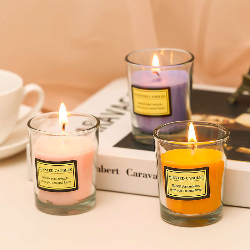 Wholesale Glass Cup Plant Wax Niche Aromatherapy Home Creative Gift Smokeless Scented Candle Amazon W260304