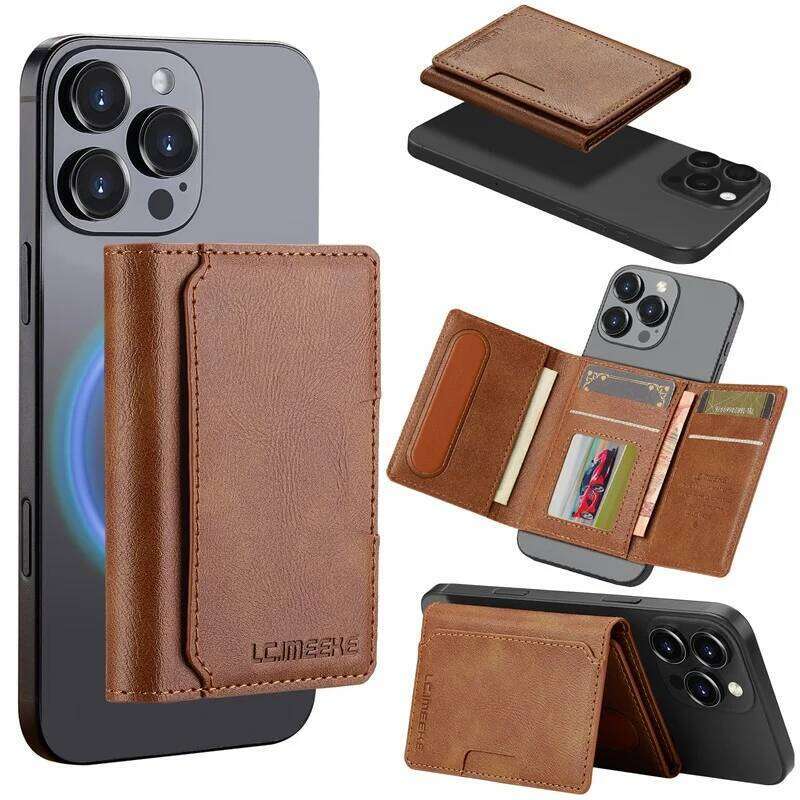 RFID Shielded Credit with Card Slots,Faux Leather Magnetic Suction Cup for Phone & Cards,Phone Wallet Ideal Gift C260304