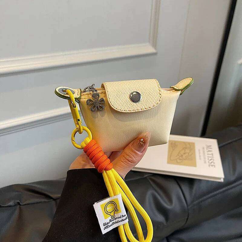 Portable Large Capacity Coin Purse Wrist Strap Keychain Travel Wallet Women Zipper Mini Cosmetic Girls Bank Card Key Bag C260304