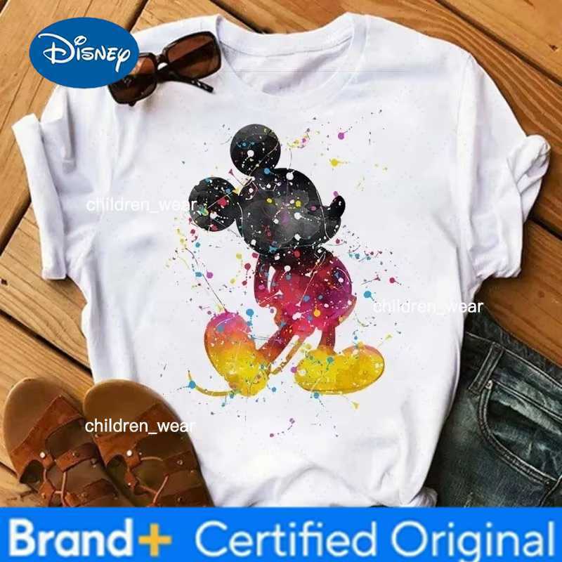 Disney Cartoon Mickey Mouse Printed Cotton T-Shirt Womens Top Pattern Hippie T-Shirt Funny Harajuku T-Shirt Fashion Parent Child Top H260304